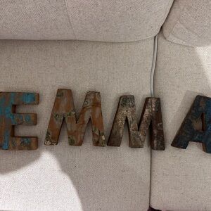 Solid Wood Rustic Letter Set - "Emma"
